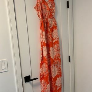 Coral Dress with White Flower Design (8)